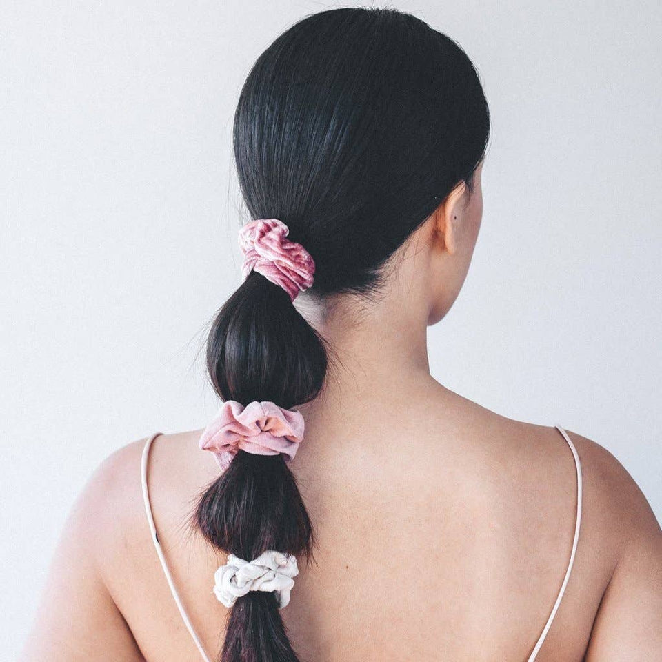 Velvet Scrunchies - Blush and Mauve | petite shops