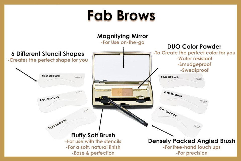 Fab Brows Duo Stencil Eyebrow Kit: Light Brown / Medium Brown