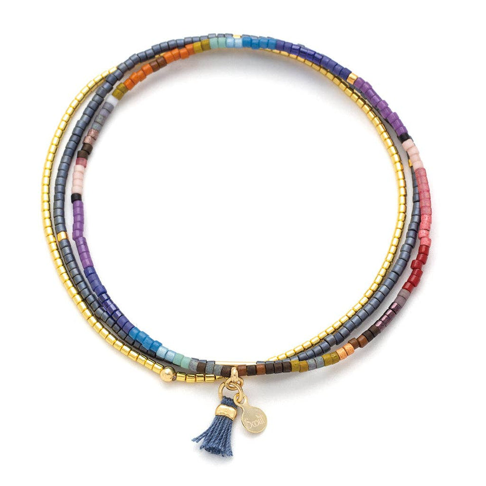 Chromacolor Miyuki Bracelet Trio - Dark Multi/Gold