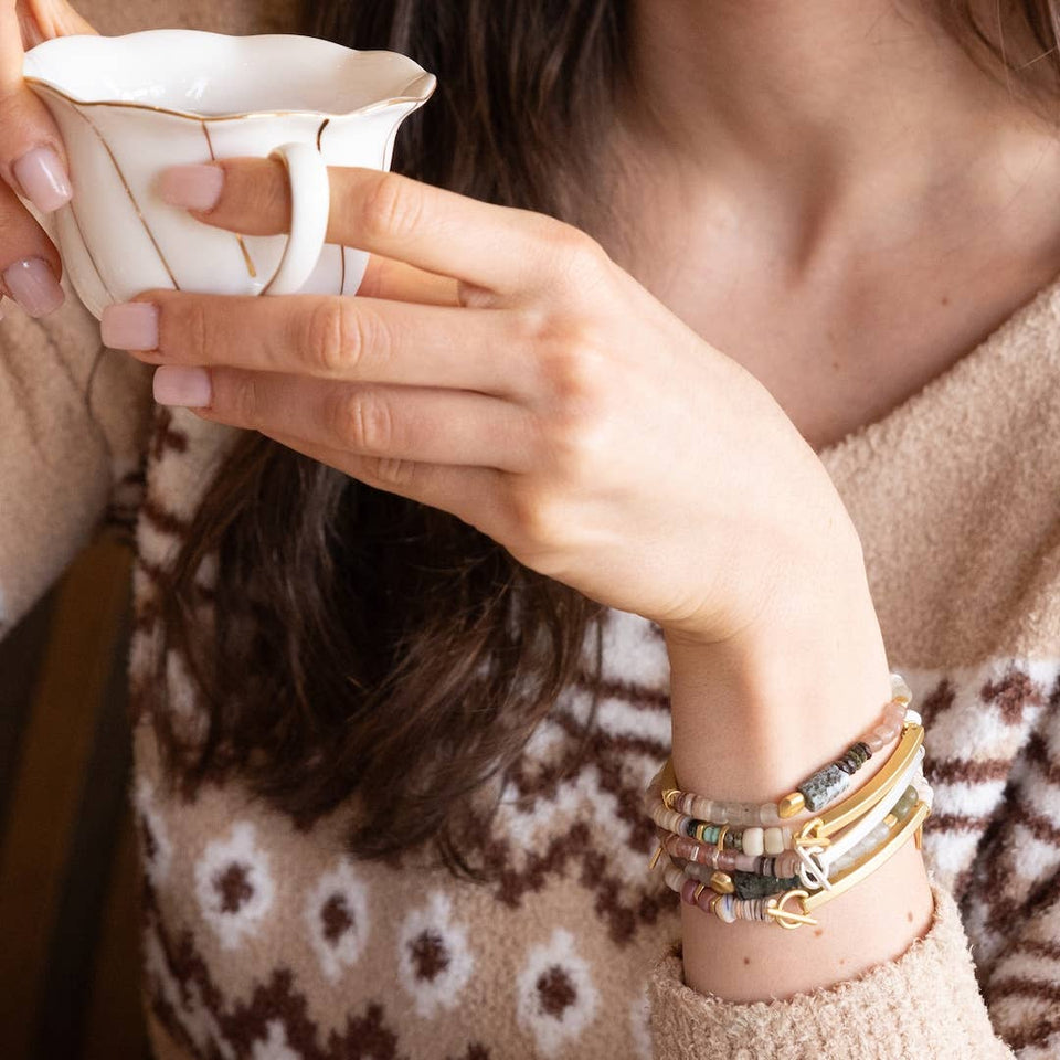 Hidden Message Bracelet - F♥cking Great/Blue Apatite/Gold