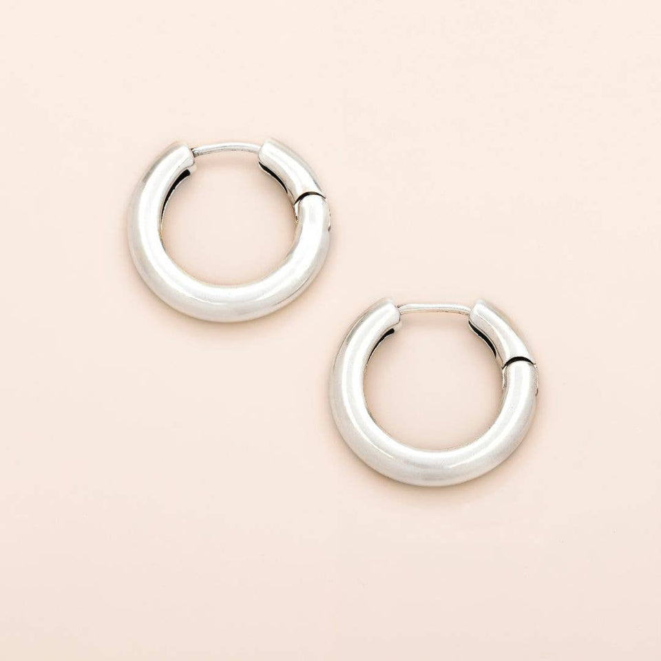 Refined Earring Collection - Med Stellar Hoop/Silver