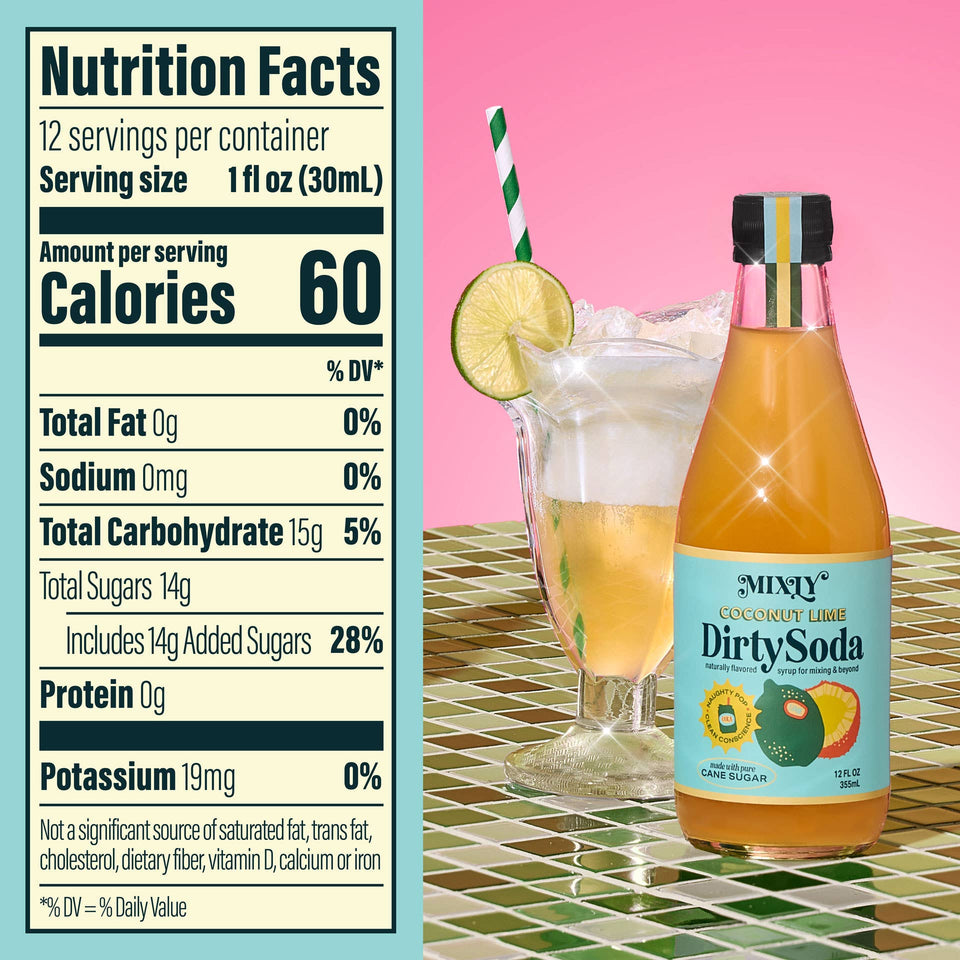 Coconut Lime Dirty Soda Syrup 12 FL OZ