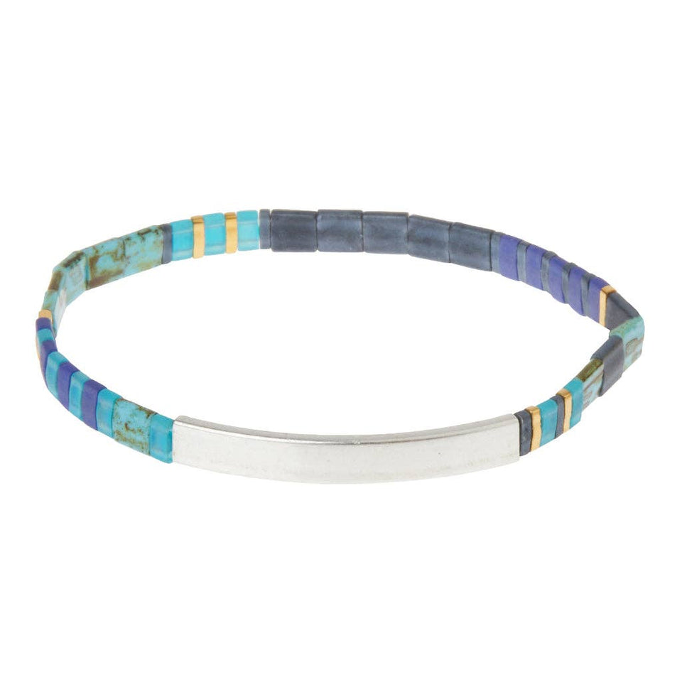 Good Karma Miyuki Bracelet | Brave - Cobalt/Silver