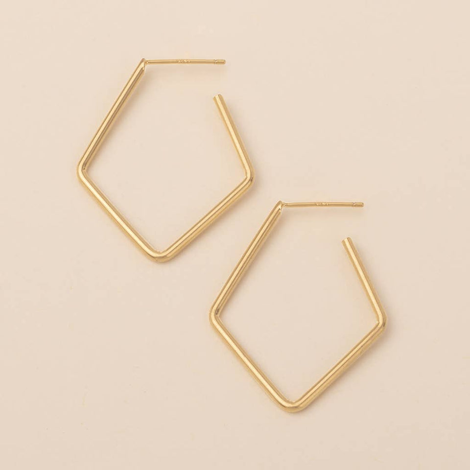 Refined Earring Collection - Orion Diamond Hoop/Gold Vermeil