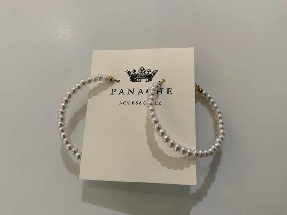 Panache Pearl Large Hoops