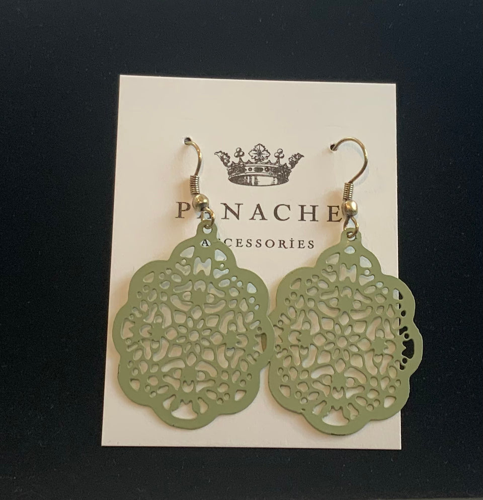 Moss Green Metal Dangle Earring | petite shops