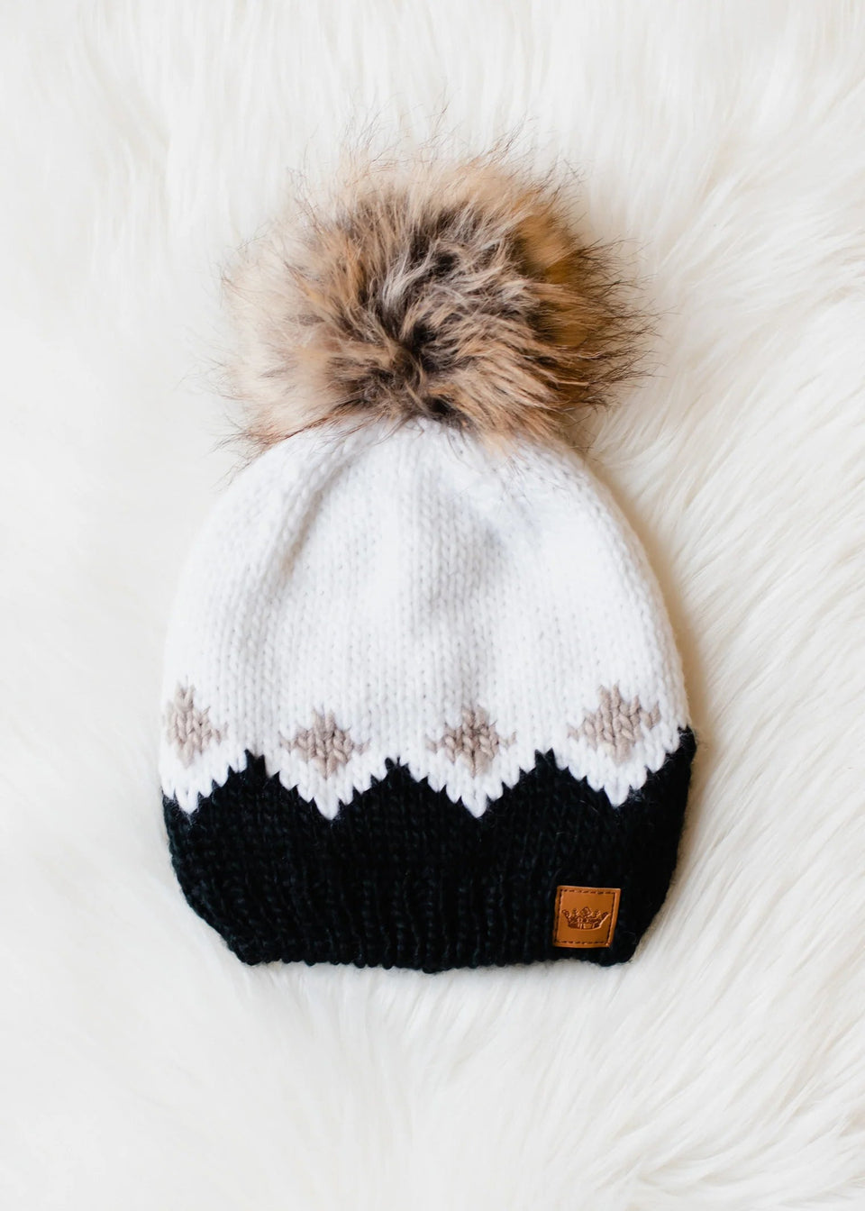 Black and Cream Pom Hat | petite shops