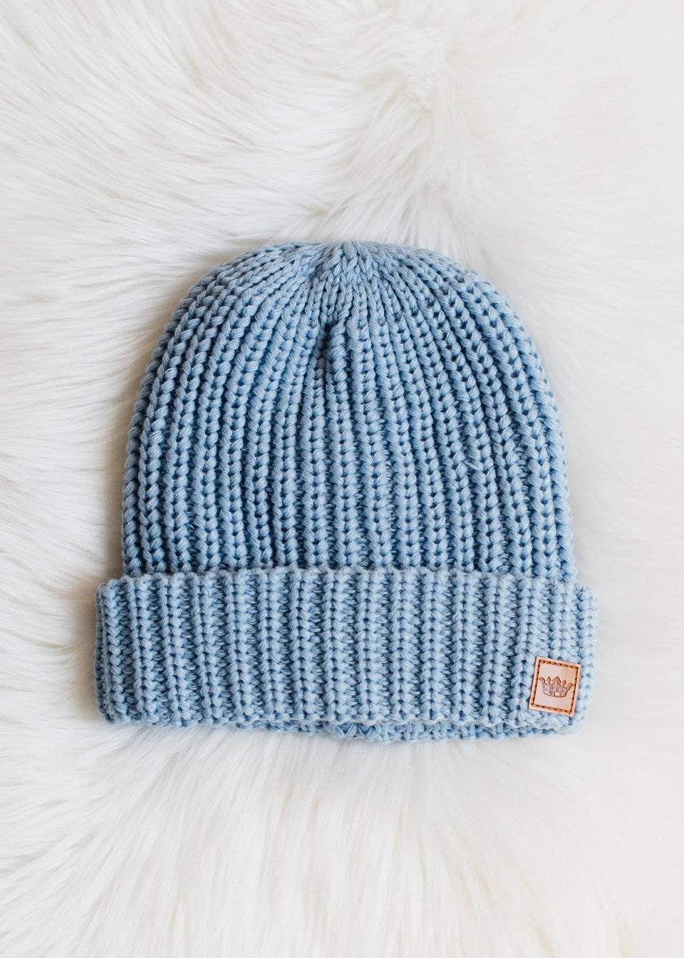 Light Blue Knit Beanie | petite shops