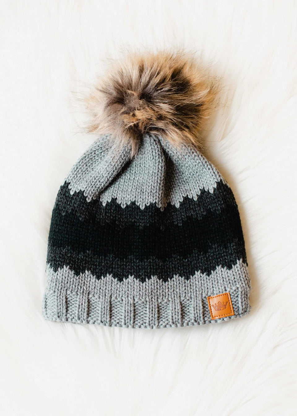 Gray, Black Pom Hat | petite shops