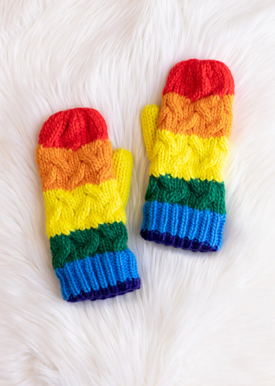 Rainbow Striped Mittens | petite shops