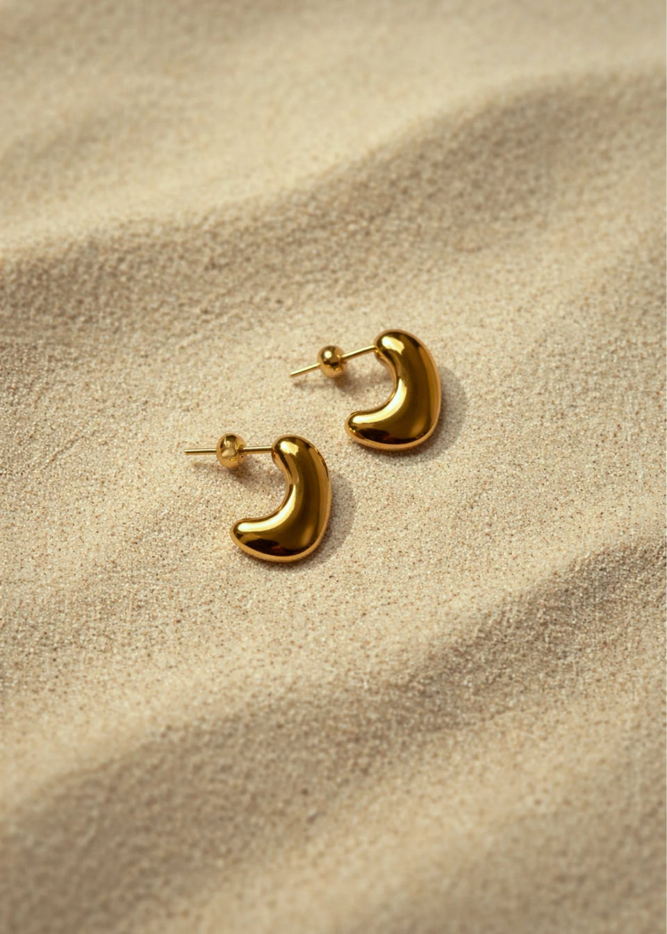 Luxe Gold Bold Abstract Hoops