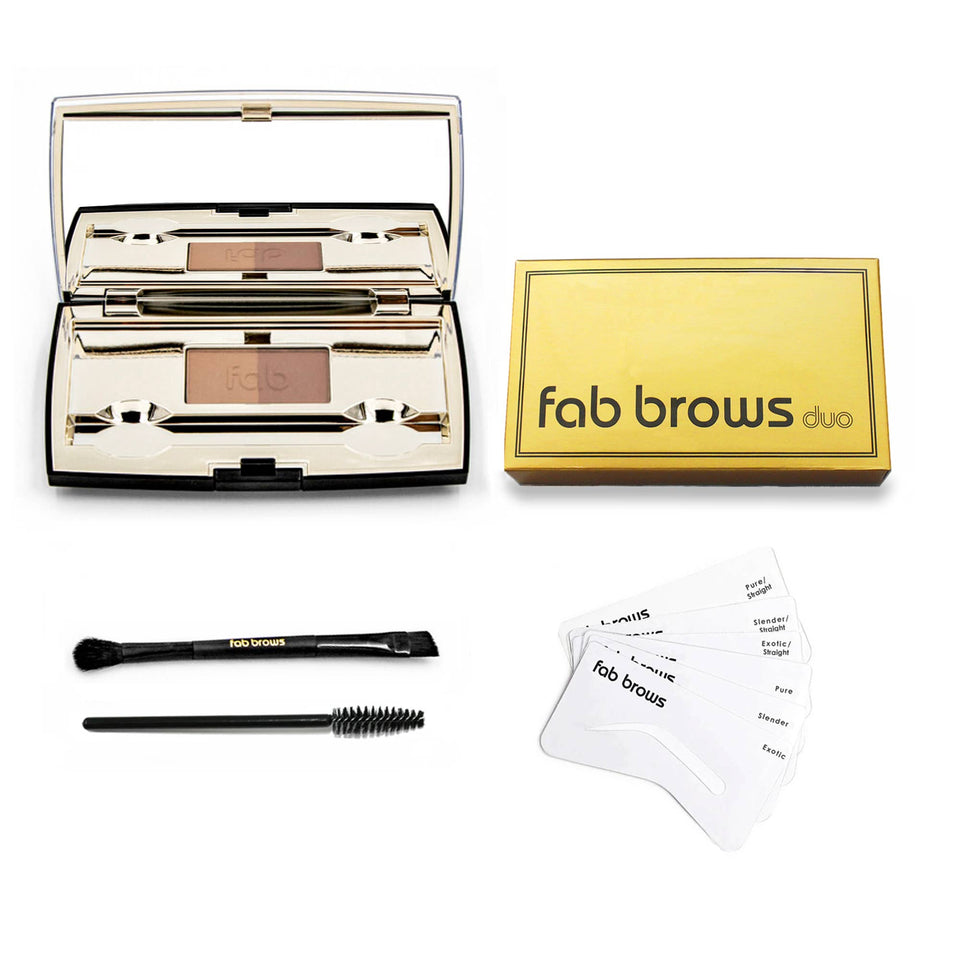 Fab Brows Duo Stencil Eyebrow Kit: Light Brown / Medium Brown