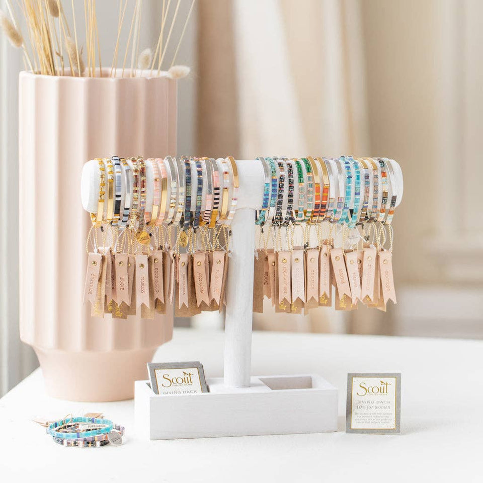 Good Karma Miyuki Bracelet | Brave - Pink Multi/Gold