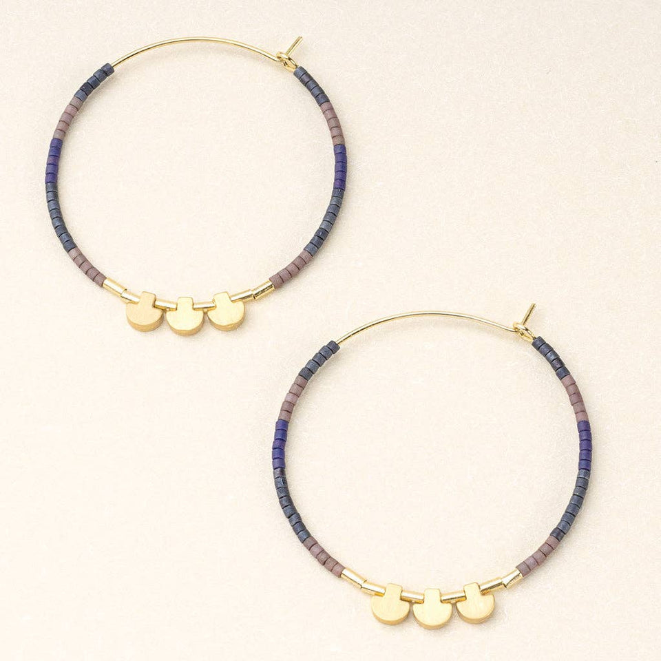 Chromacolor Miyuki Large Hoop - Dark Multi/Gold