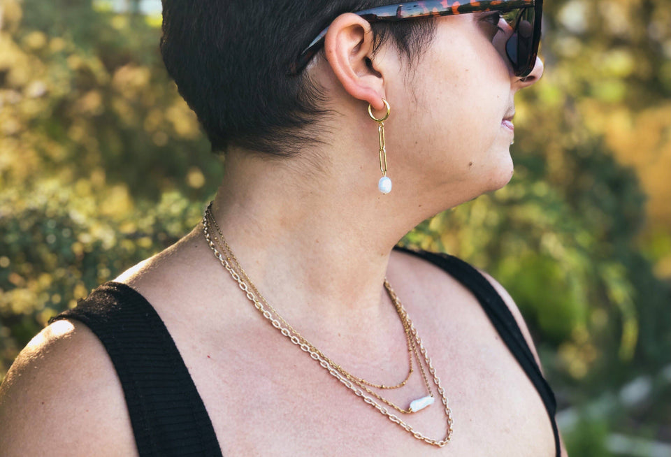 Pearl Link Earrings