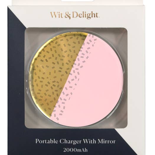 Pink Gold Mirror Powerbank