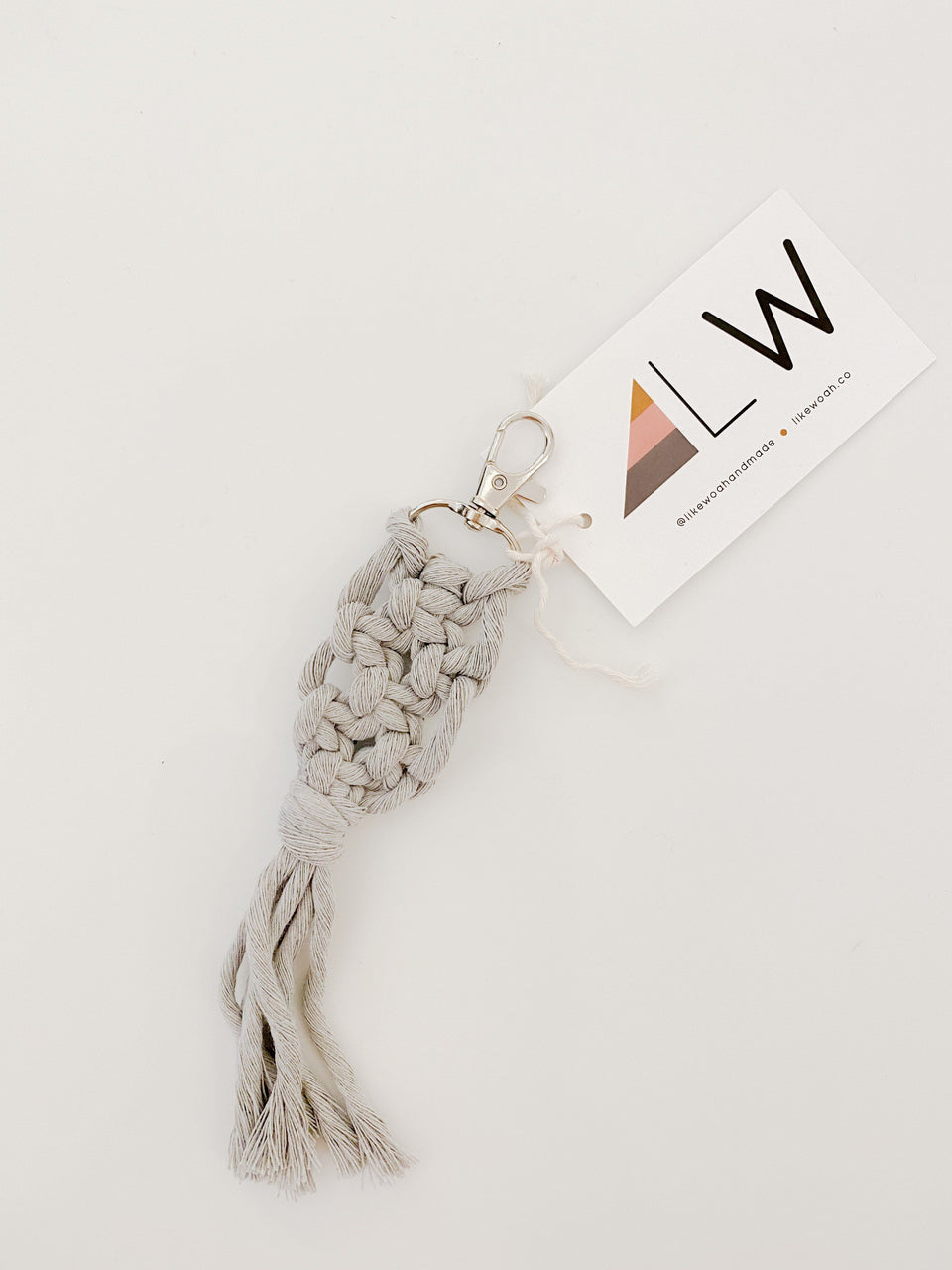 Macrame Keychain- LIGHT GREY