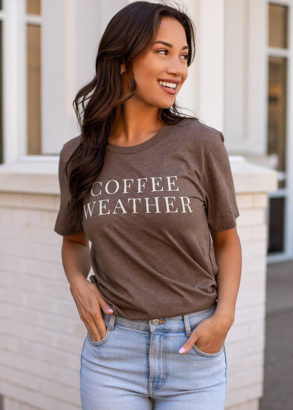 Coffee Weather Tee - Brown | petite shops