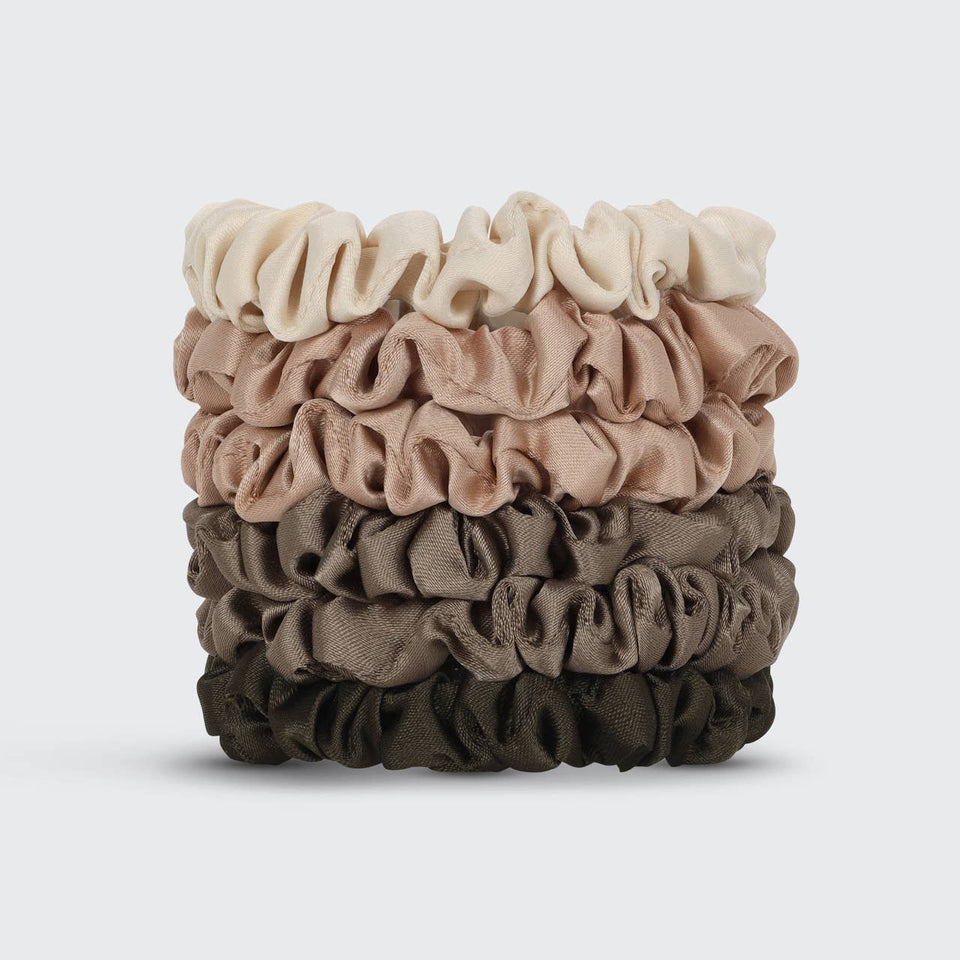 Ultra Petite Satin Scrunchies 6pc - Eucalyptus | petite shops