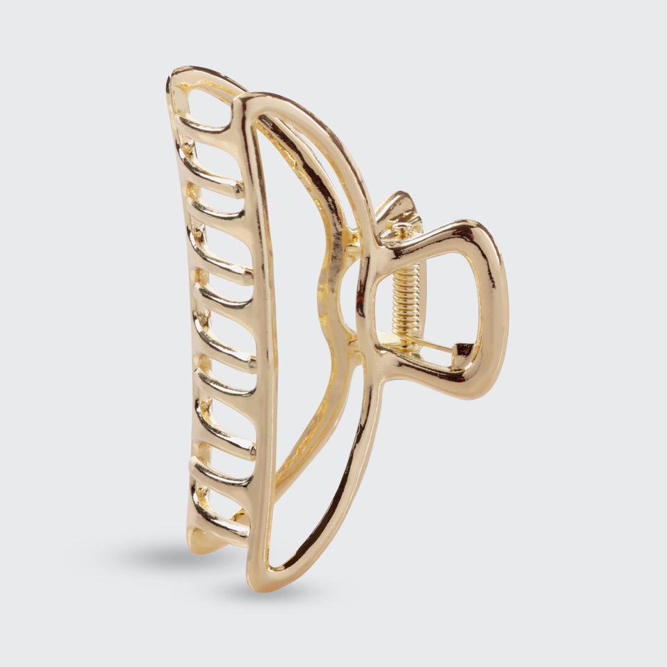 Open Shape Claw Clip - Gold | petite shops